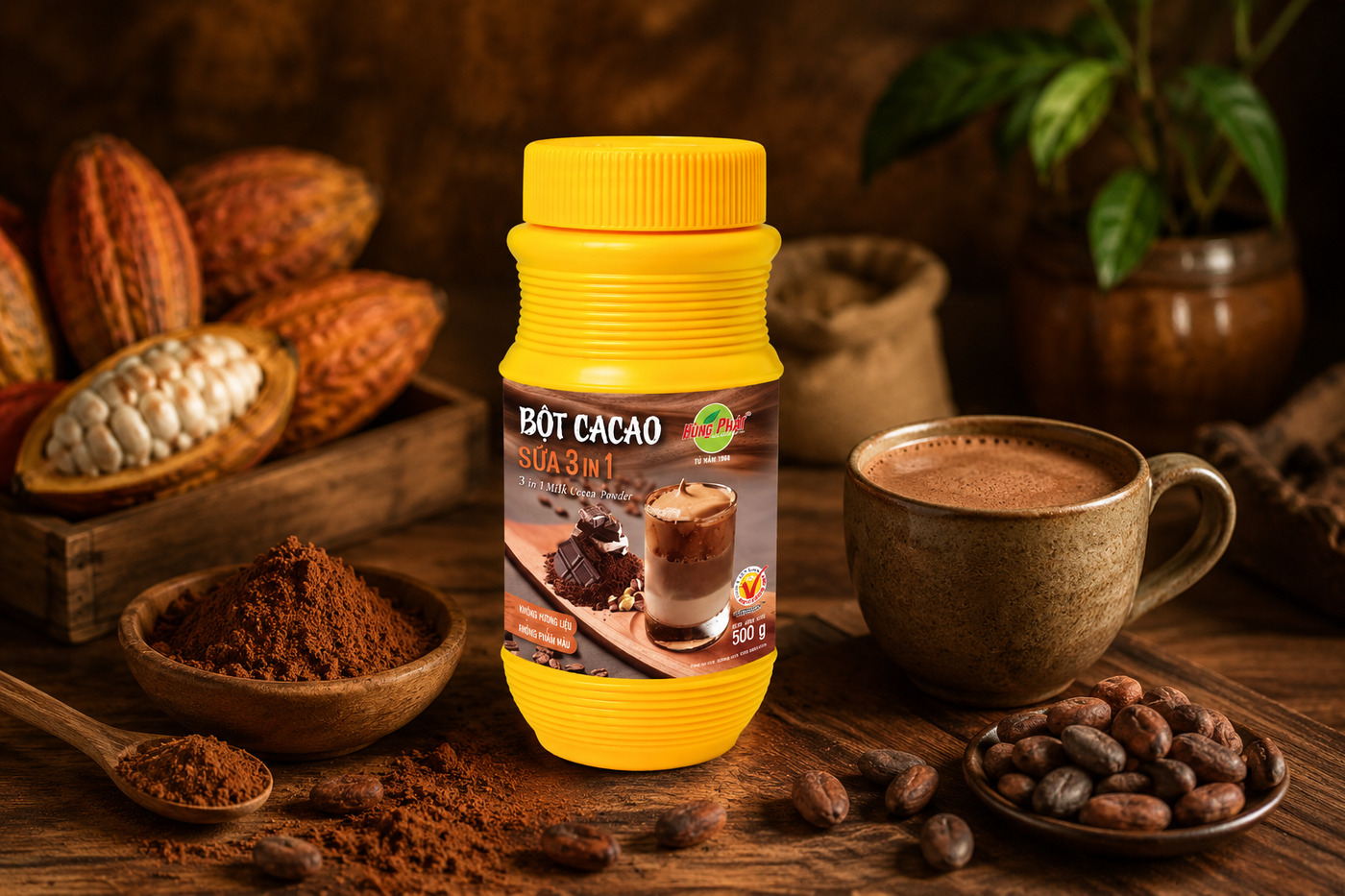 Bột Cacao Sữa 3in1 Hùng Phát - Bộ Sản Phẩm Cacao Hùng Phát — Thêm Lựa Chọn Cho Gia Đình