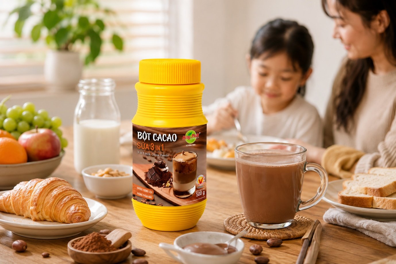 Bột Cacao Sữa 3in1 Hùng Phát - Một hũ cacao sữa pha sẵn thường được đánh giá qua những điều rất cụ thể: mở