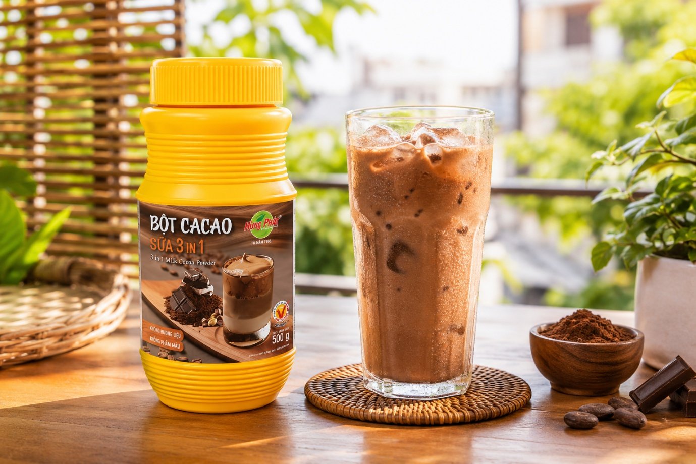 Bột Cacao Sữa 3in1 Hùng Phát - Trong một buổi trưa nắng ở Đà Nẵng, một ly cacao sữa có đá là lựa chọn dễ