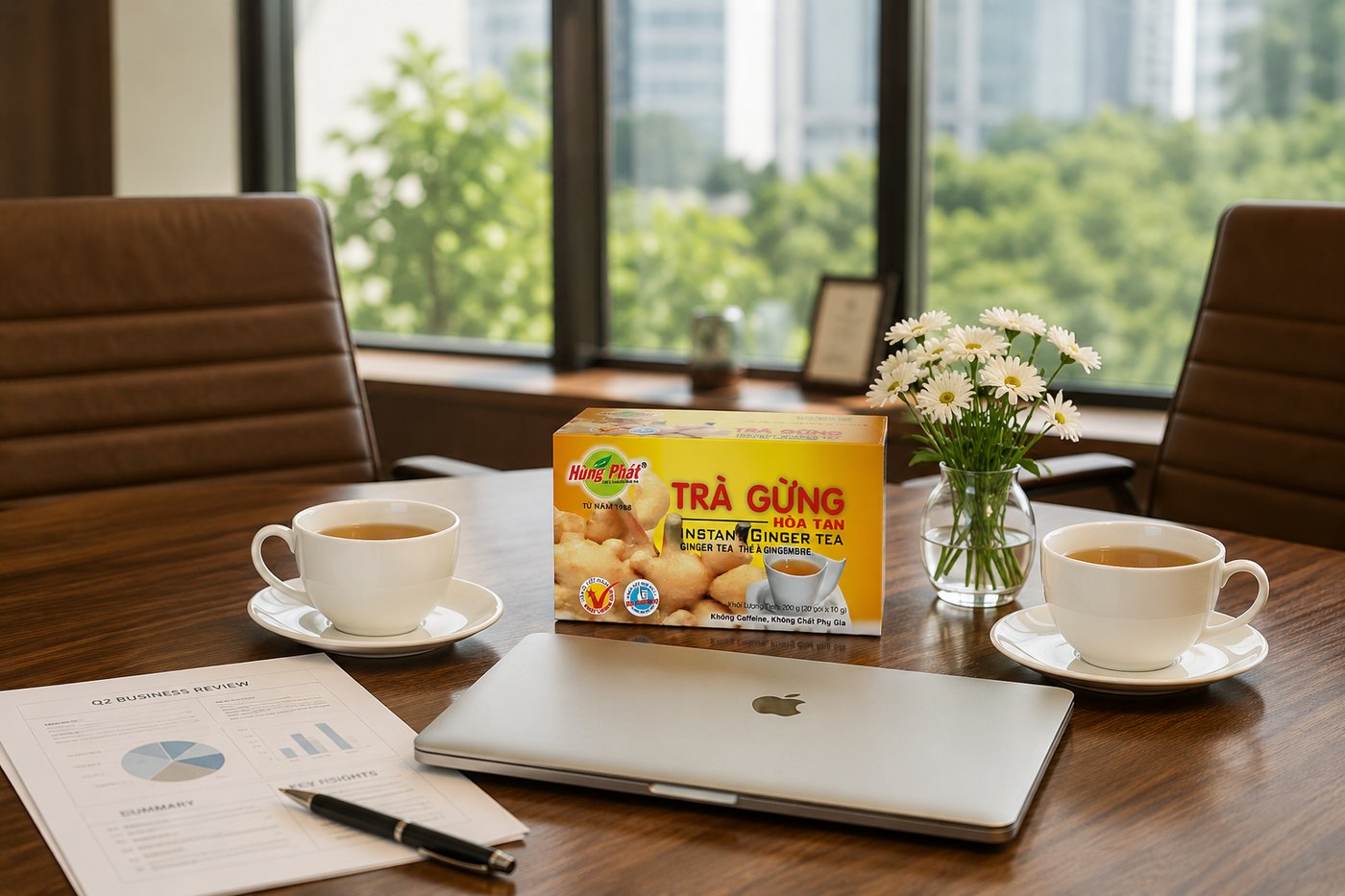 Trà Gừng Hùng Phát - Khoảnh khắc tiếp khách: trà gừng nói gì về công ty bạn