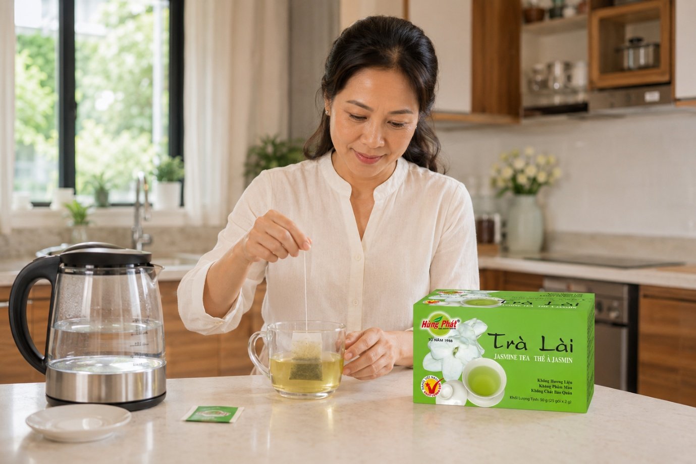 Cách Pha Trà Lài Hùng Phát Đúng Vị Với Túi Lọc 2g - Một ly trà lài ngon thường bắt đầu từ vài thao tác rất