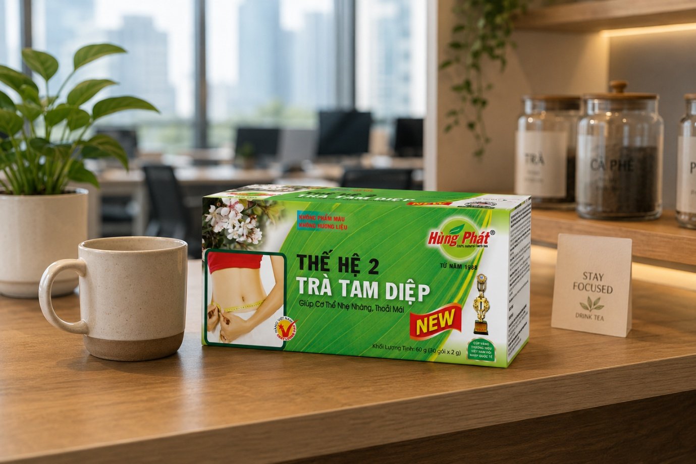 chính: thời điểm uống trà tam diệp thế hệ 2 - Đây là cách nhiều người trong văn phòng quen pha buổi chiều –