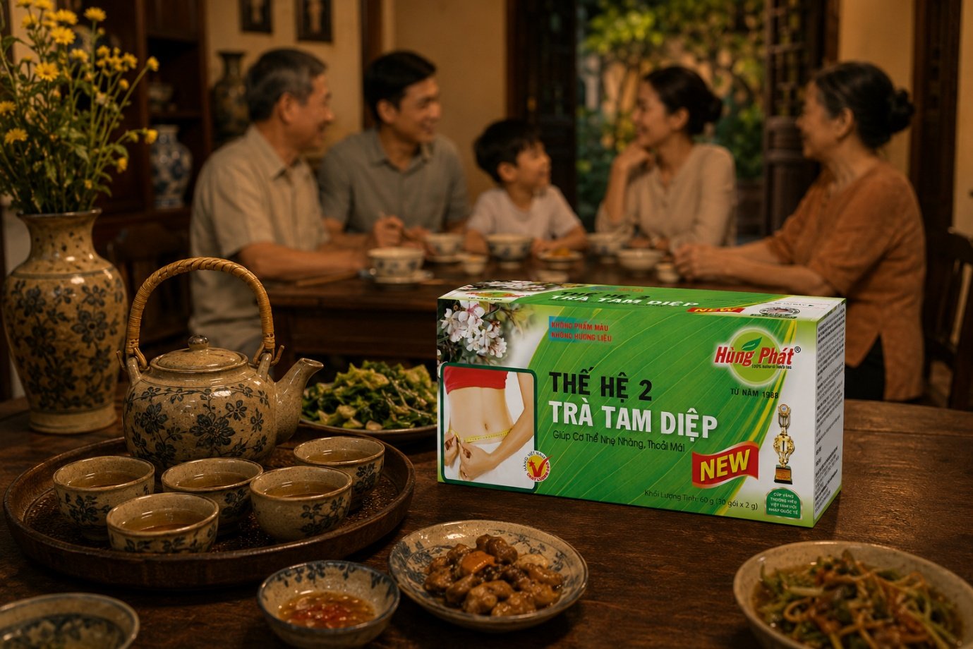 chính: thời điểm uống trà tam diệp thế hệ 2 - Trước bữa trưa hoặc bữa tối khoảng 30 phút, nhiều người chọn