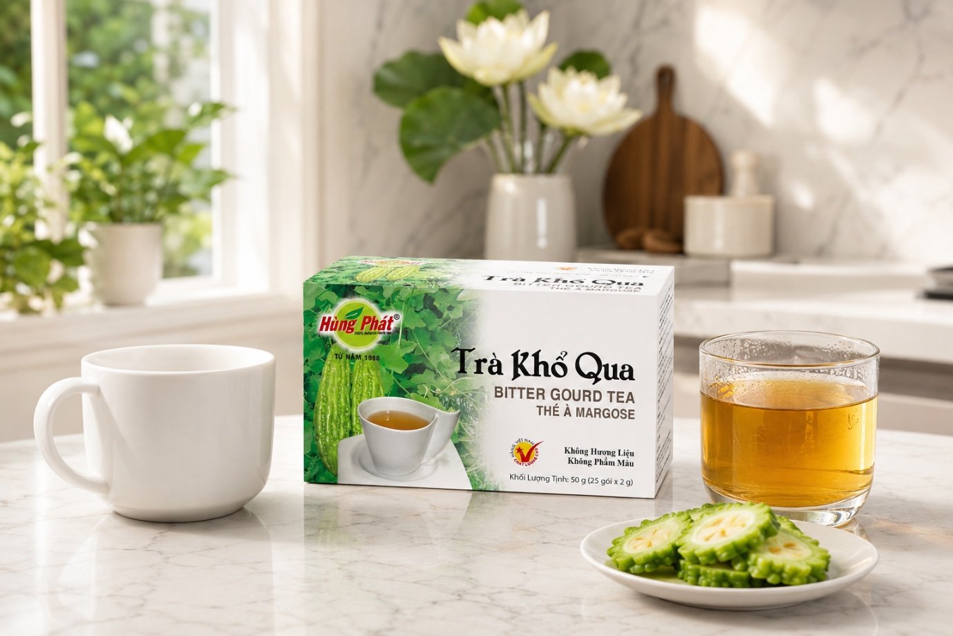 Thành phần Trà Khổ Qua Hùng Phát gồm gì? Khổ qua và linh chi trong trải nghiệm vị - hình ảnh 1