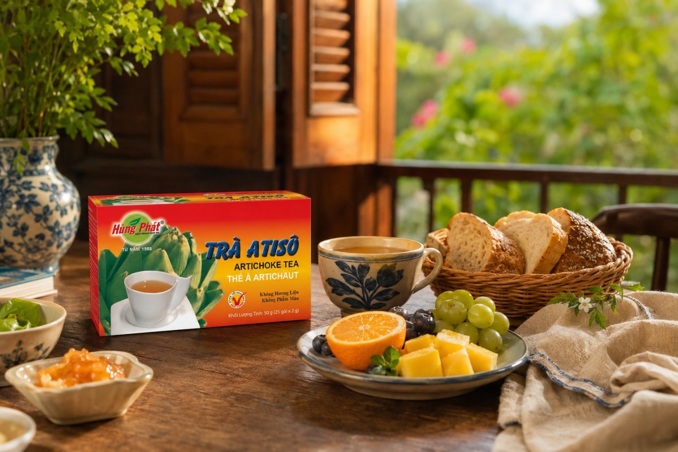 Trà Atisô Hùng Phát - Dùng lạnh bằng cách pha nóng trước