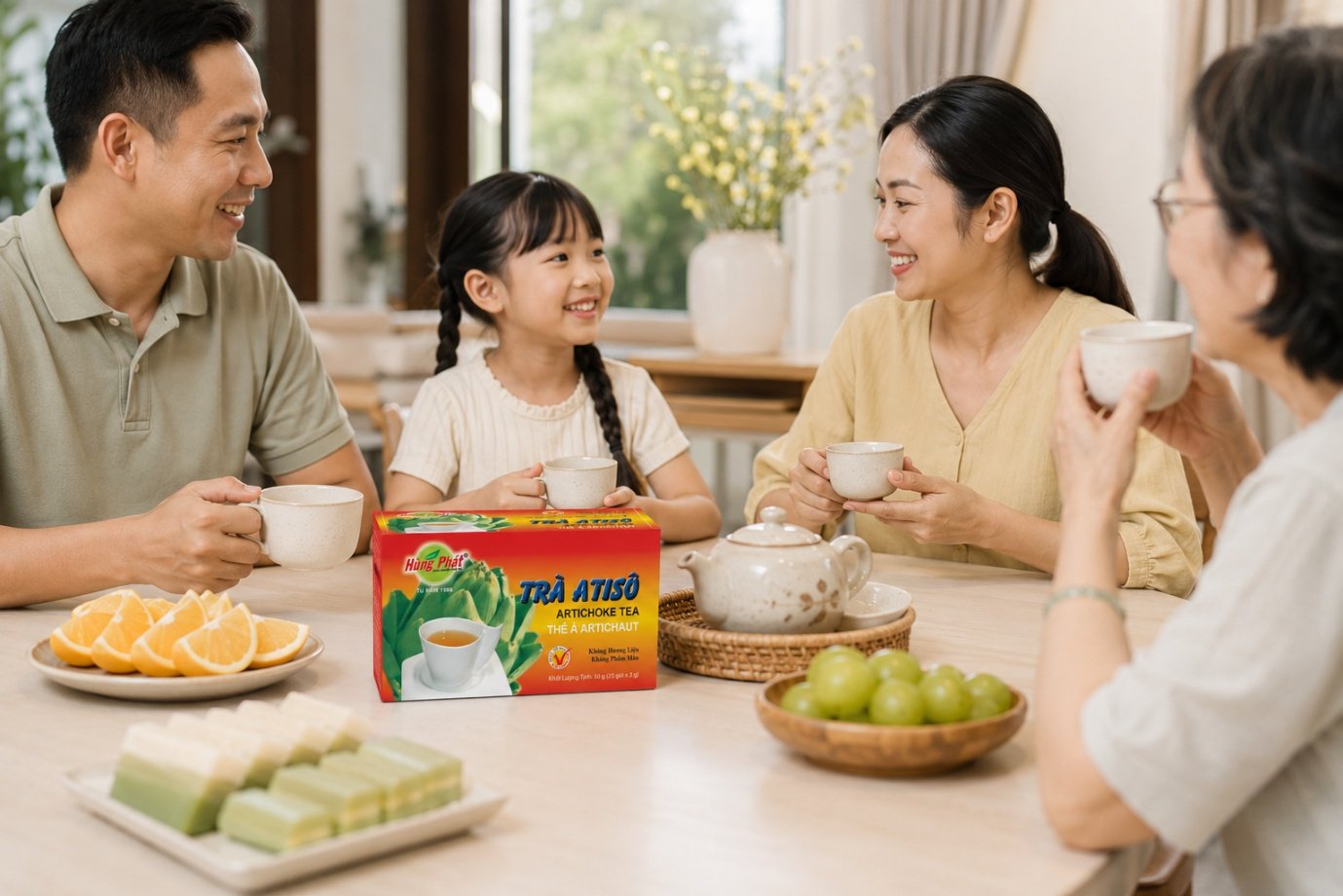 Trà Atisô Hùng Phát - Một hộp Trà Atisô Hùng Phát gồm những gì?