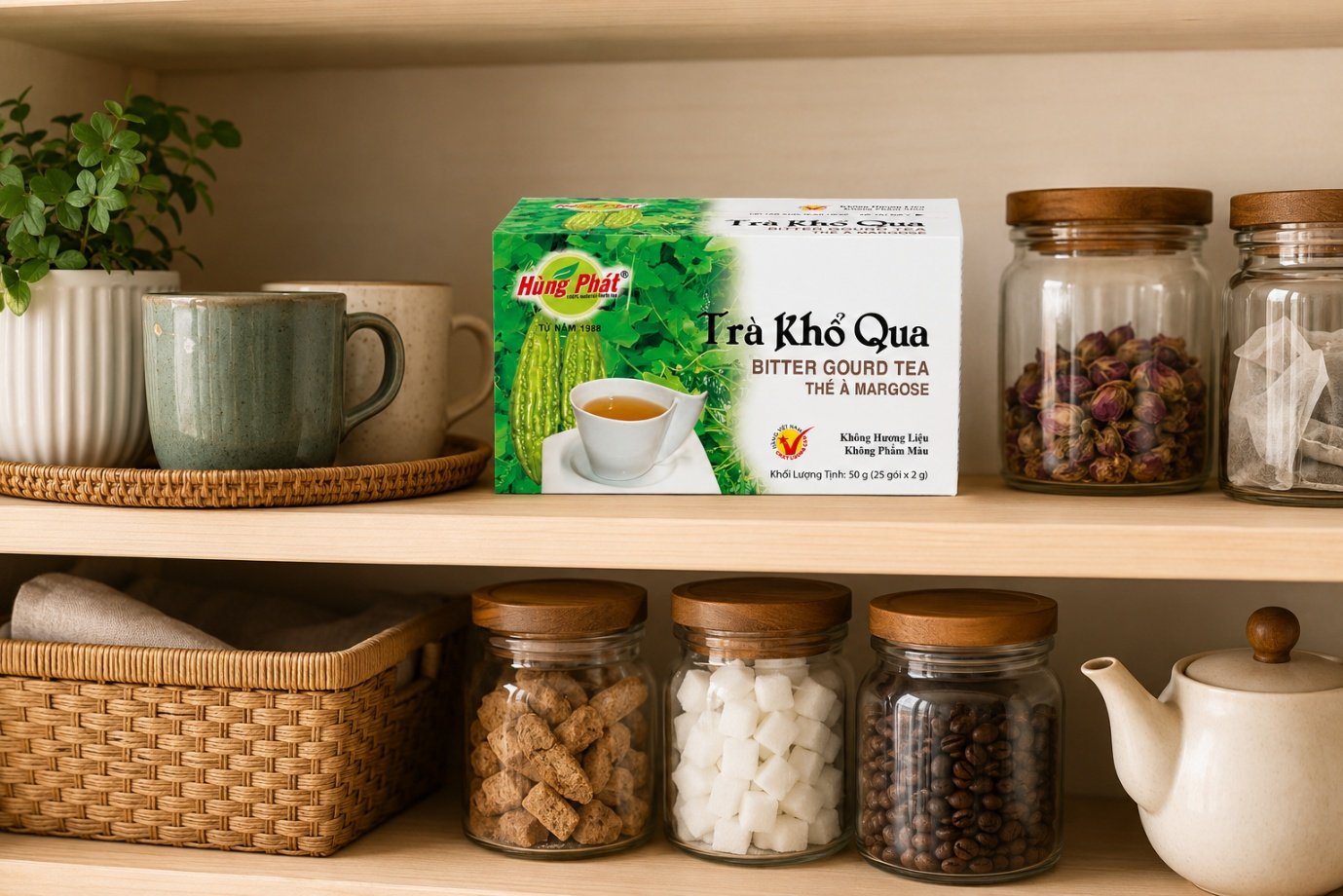 Trà Khổ Qua Hùng Phát: vị đắng thanh trong tách trà thảo mộc túi lọc - hình ảnh 2