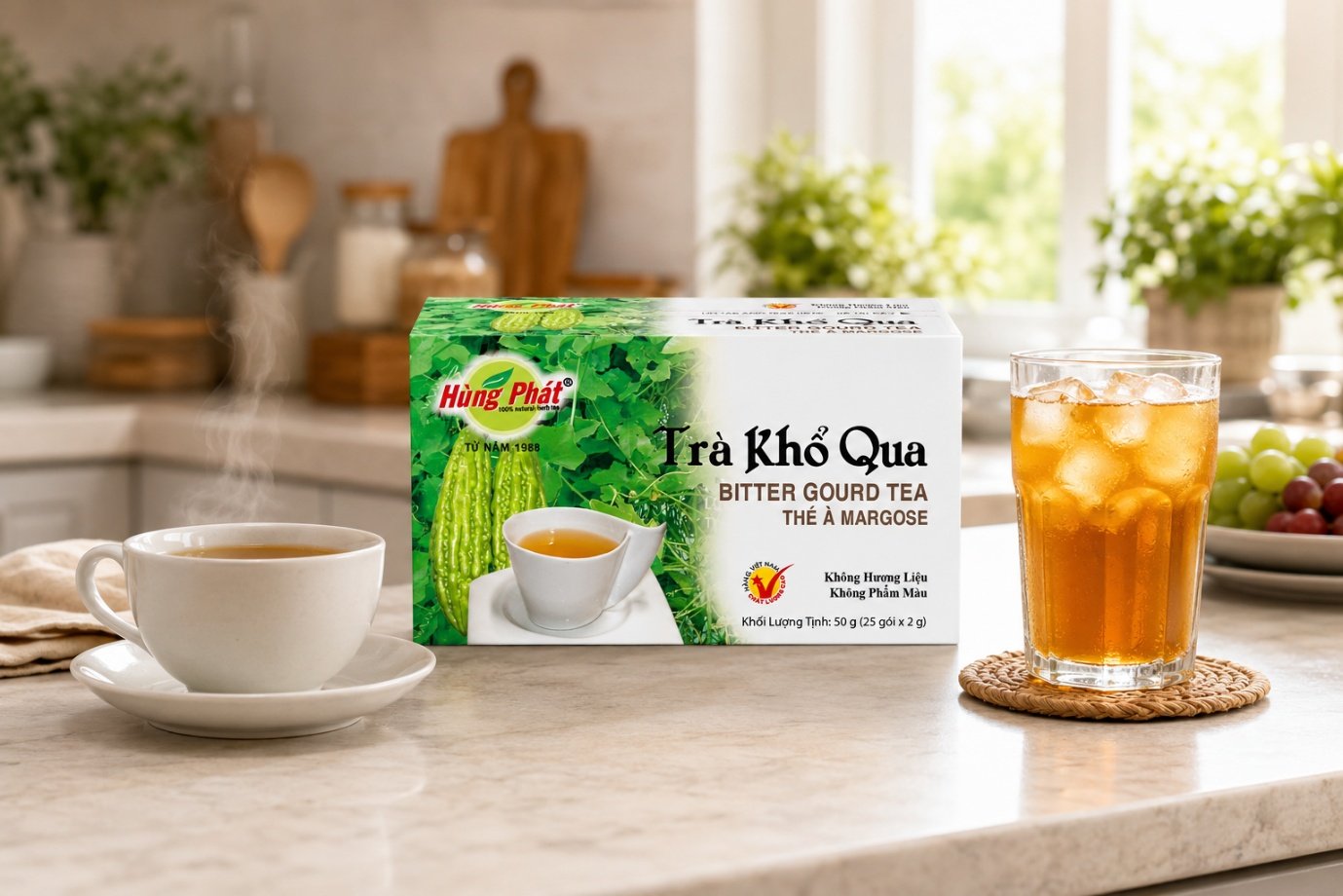 Trà Khổ Qua Hùng Phát: vị đắng thanh trong tách trà thảo mộc túi lọc - hình ảnh 3