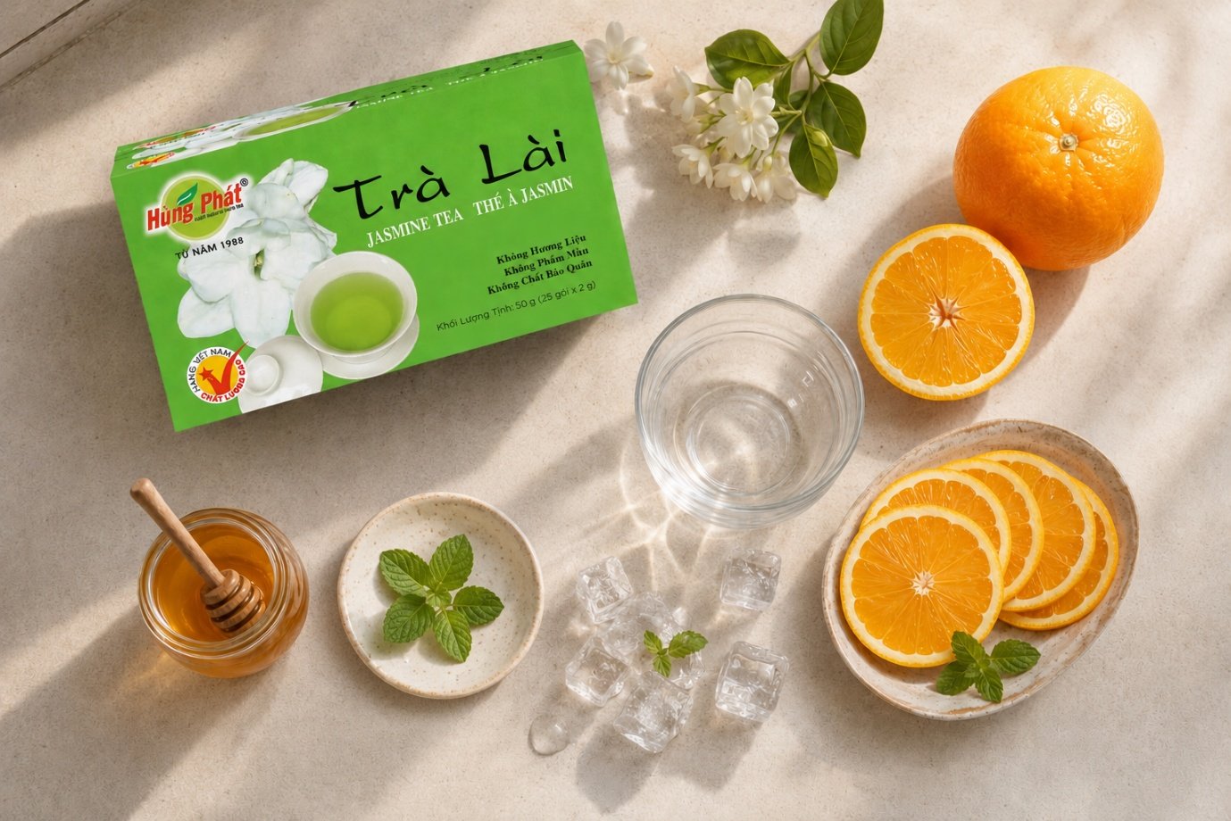 Trà Lài Đá Cam Tươi: Cách Pha Ly Uống Lạnh Đẹp Mắt - Nguyên liệu cần chuẩn bị