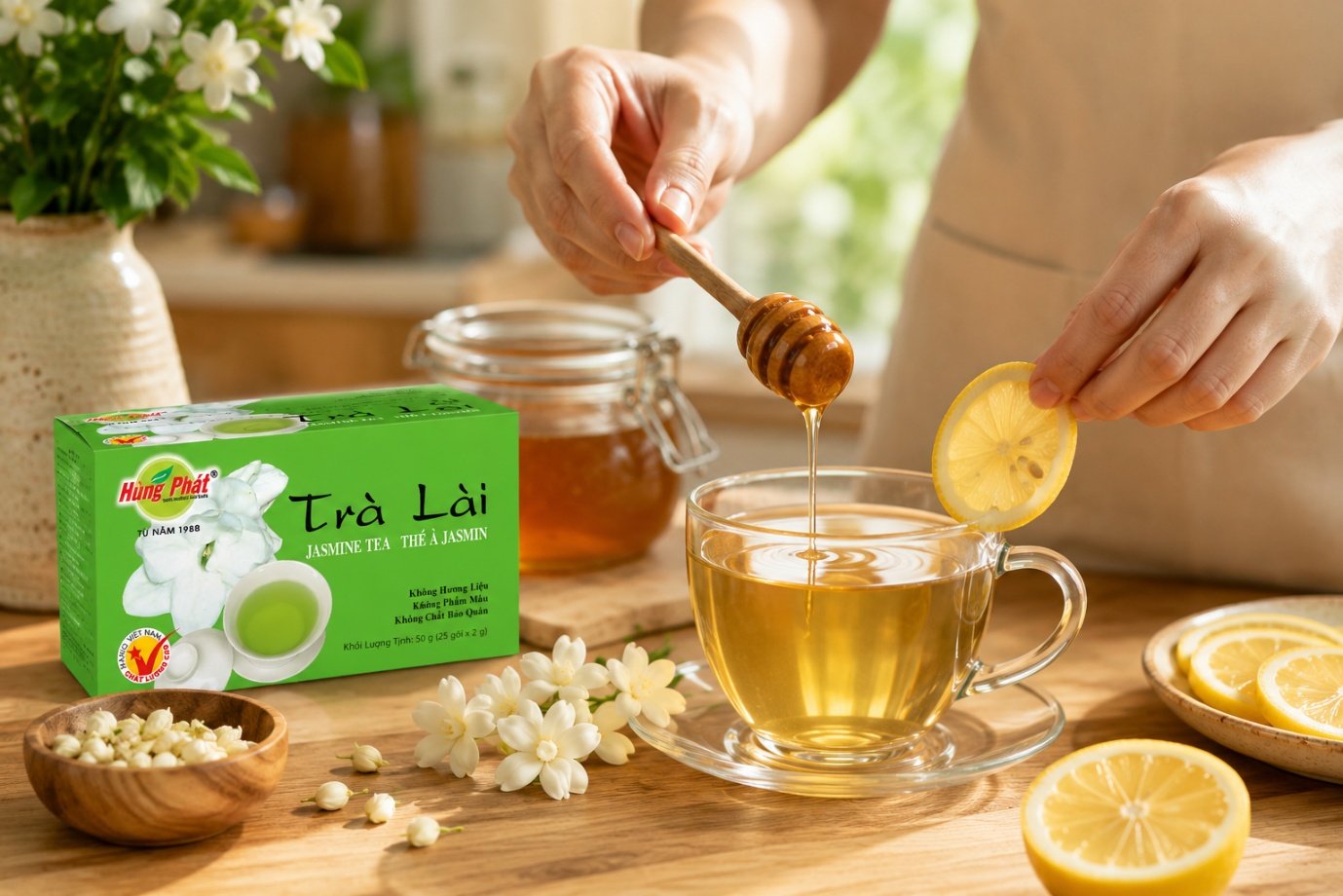 Trà Lài Mật Ong Chanh: Cách Pha Chua Ngọt Nhẹ Tại Nhà - Chỉnh vị chanh vừa đủ