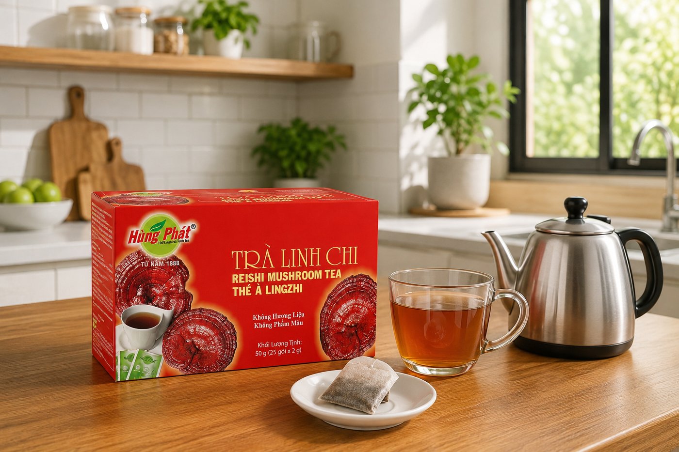 Trà Linh Chi Hùng Phát – Khoảng Lặng Thanh Dịu Giữa Ngày - hình ảnh 1