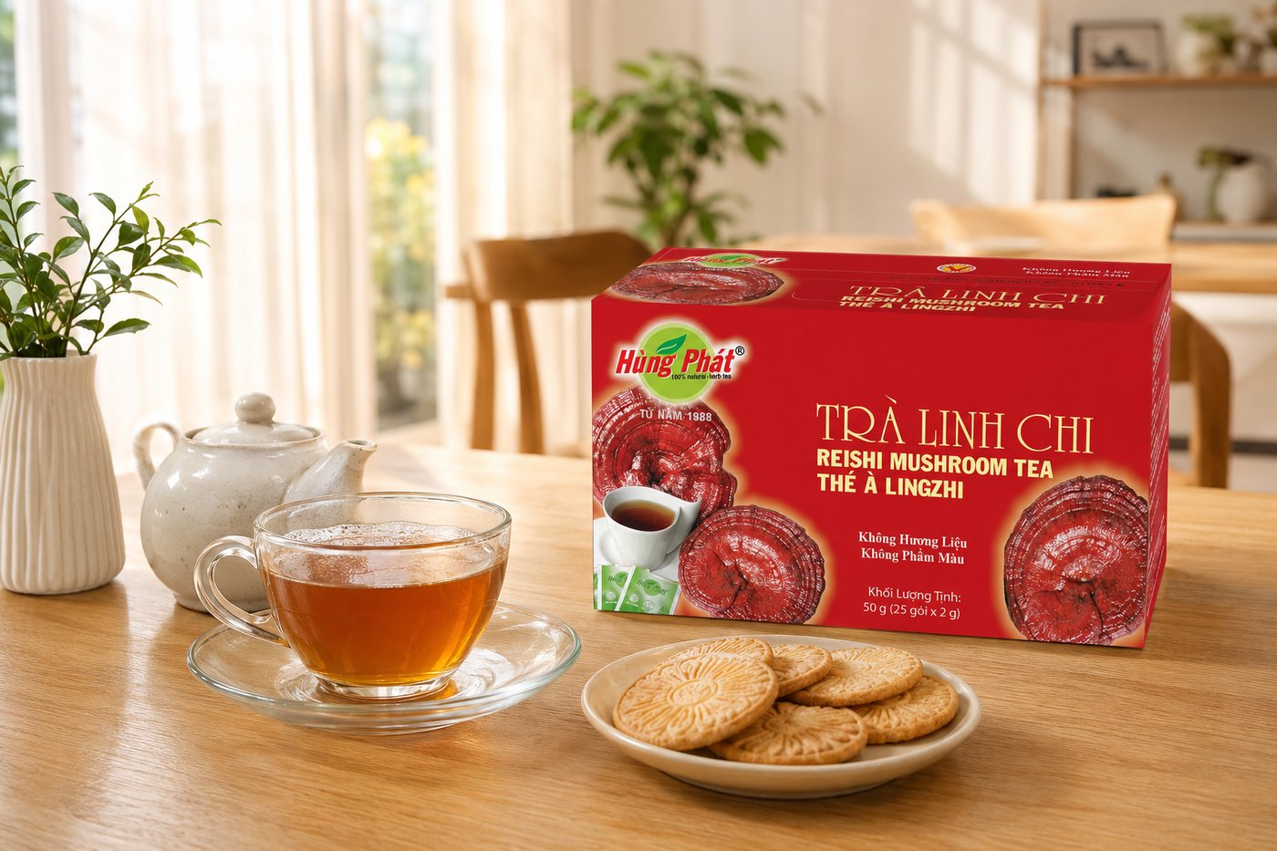 Trà Linh Chi Hùng Phát – Khoảng Lặng Thanh Dịu Giữa Ngày - hình ảnh 2