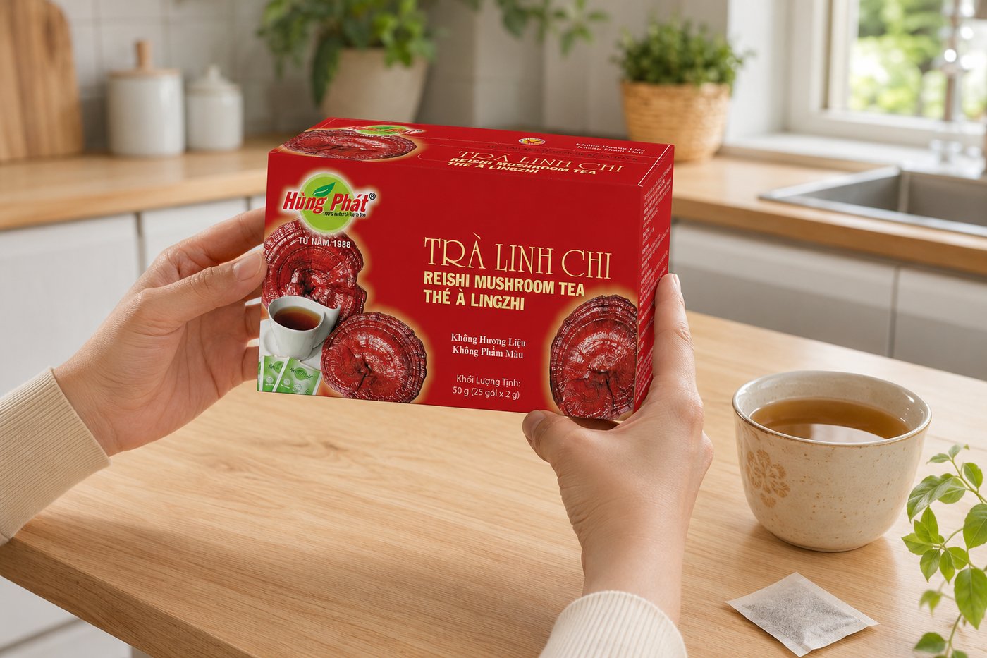 Trà Linh Chi Hùng Phát – Khoảng Lặng Thanh Dịu Giữa Ngày - hình ảnh 3