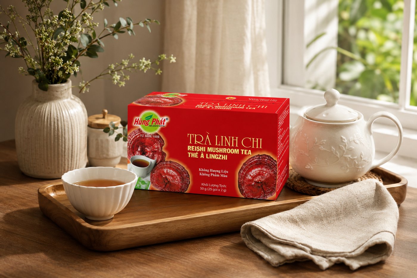 Trà Linh Chi Hùng Phát – Khoảng Lặng Thanh Dịu Giữa Ngày - hình ảnh 4