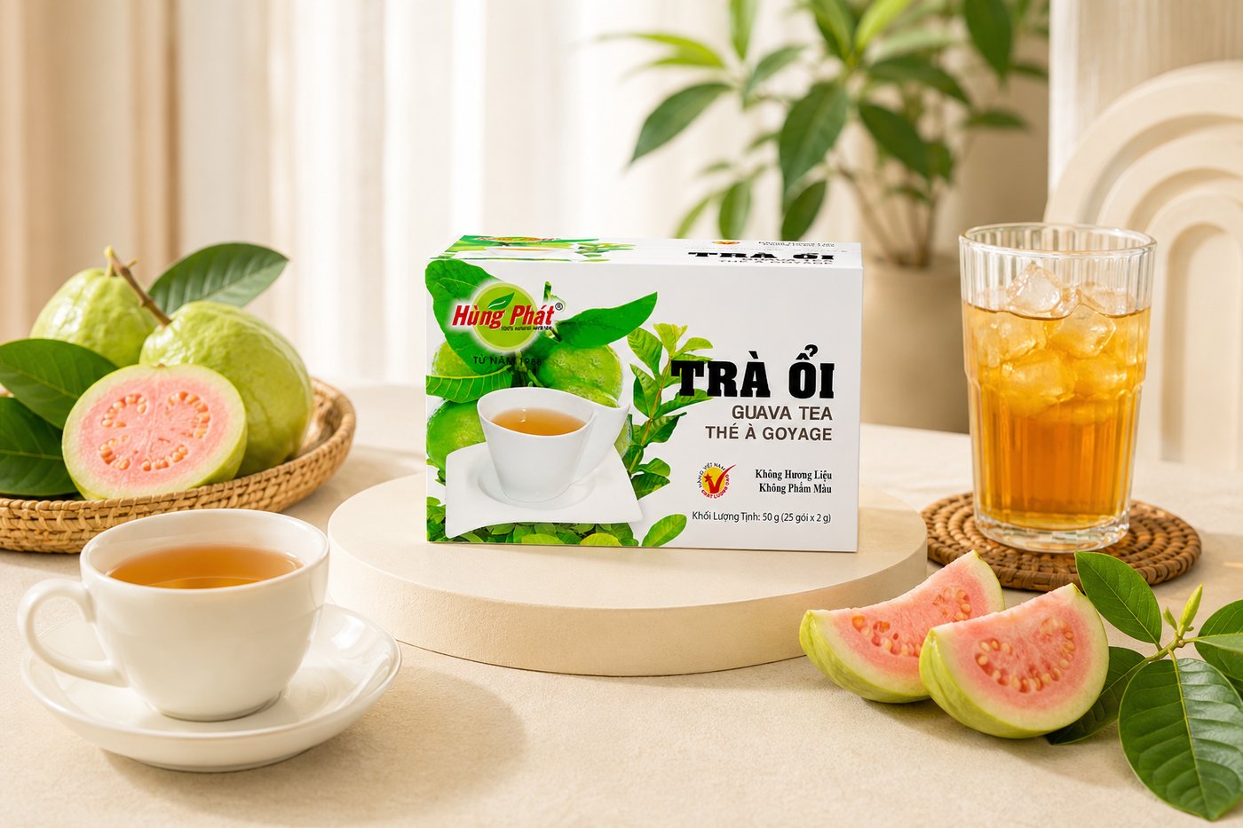 Trà Ổi Túi Lọc 2g Cho Nhà Và Văn Phòng - Dễ pha nóng hoặc lạnh theo khẩu vị