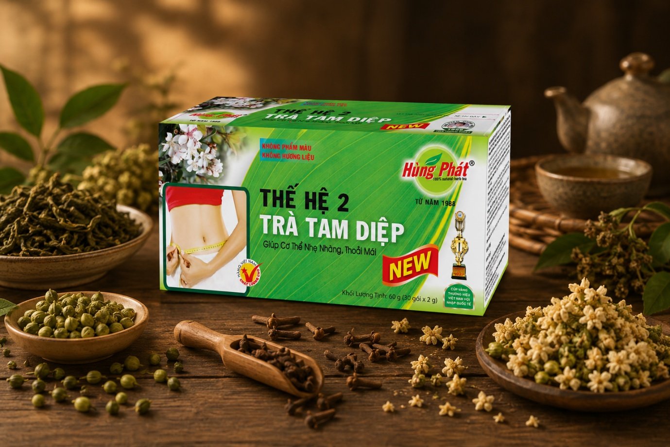 chính: trà tam diệp thế hệ 2 - II. 10 Thành Phần Thảo Mộc – Từng Nguyên Liệu Đóng Góp Gì?