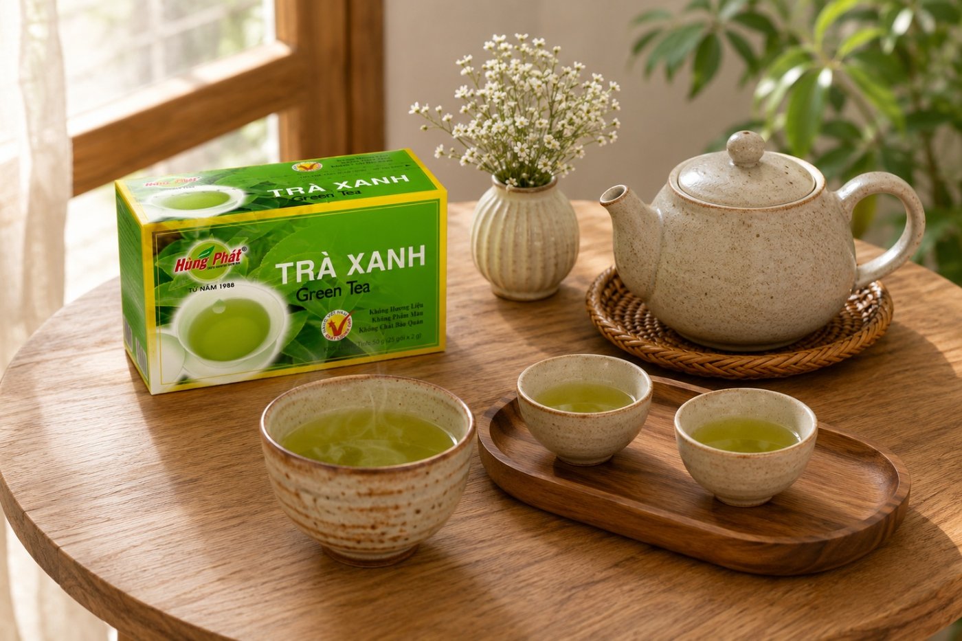 chính: trà xanh trong đời sống người Việt - Trong nhiều gia đình Việt, chén trà không cần xuất hiện trong một