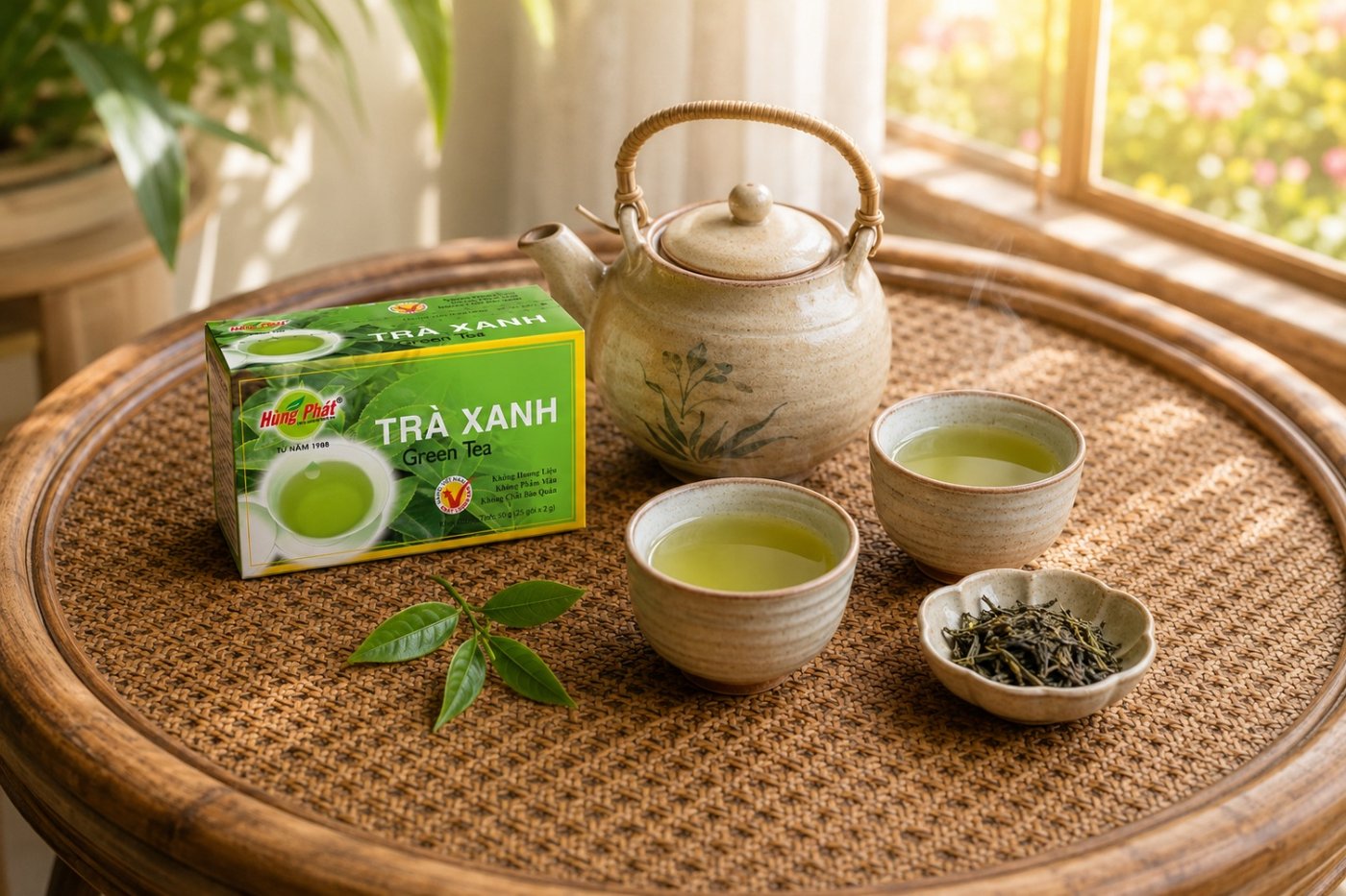 chính: uống trà xanh buổi chiều văn phòng - Trà xanh túi lọc - pha nhanh tại bàn làm việc trong ba phút